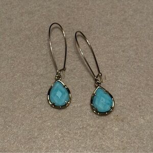 Kendra Scott | Dee Gold-Tone & Turquoise Teardrop Earrings
